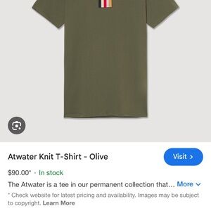 Actuate Olive Knit T-Shirt with Stripe Detail